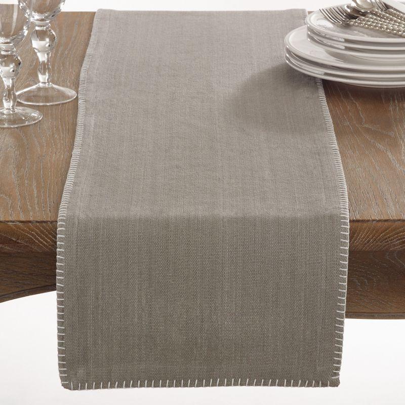 Saro Lifestyle Whipstitch Cotton Table Runner