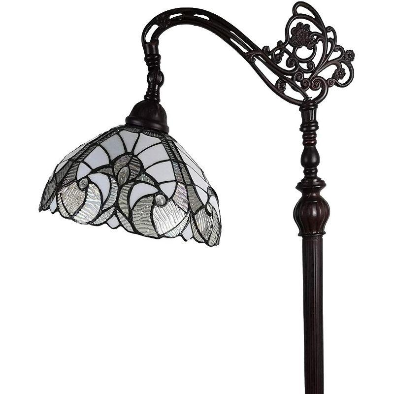 Amora Lighting Tiffany Style White Reading Floor Lamp 62" High