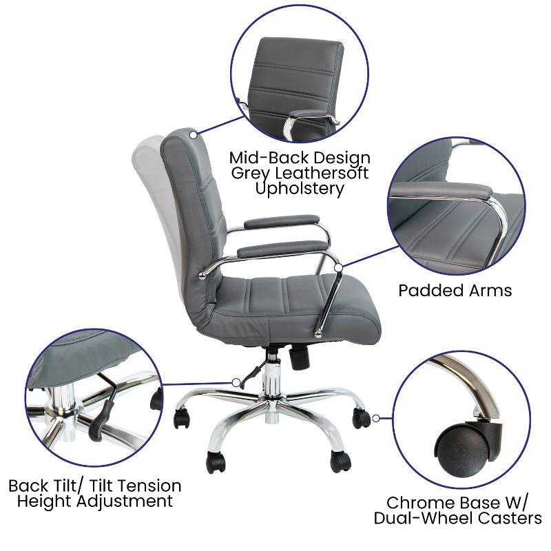 Whitney Ergonomic Upholstered Mid-Back Swivel Office Chair