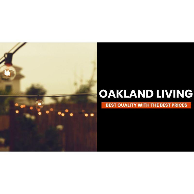 Oakland Living 95" Rectangular Modern Outdoor Mesh Lattice Aluminum Patio Dining Set with 8 Arm Chairs Black