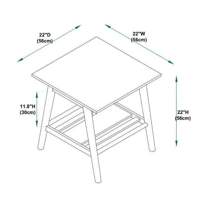 Brock 25'' Medium Yellow Brown Square Wood End Table with Shelf