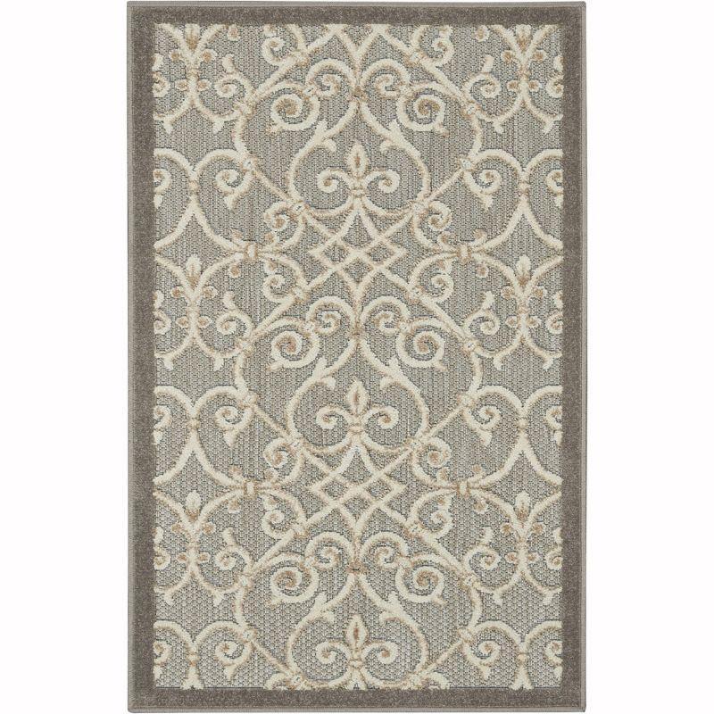 Aloha Scroll High-Low Pile Indoor/Outdoor Rectangular Rug