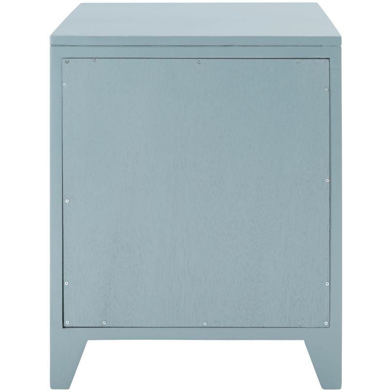 Devon 1 Drawer 1 Door Nightstand - NST4002 - Blue Grey/Natural - Safavieh