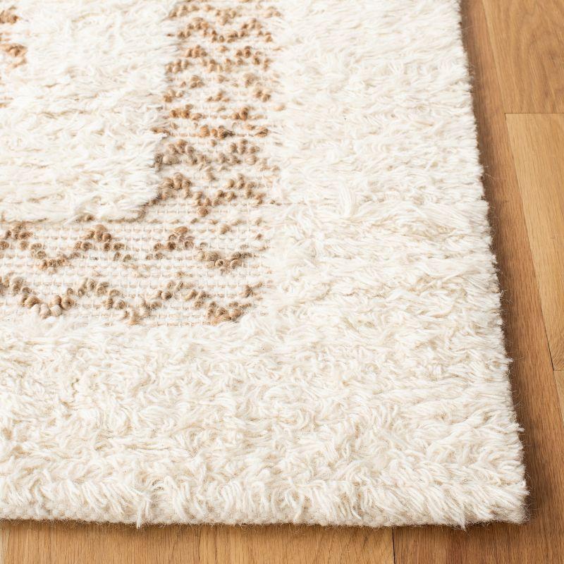 Ivory and Natural Hand-Tufted Wool Area Rug, 3' x 5'