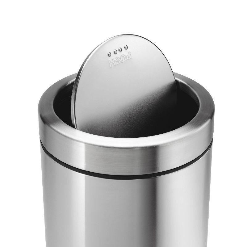 55 Liter Brushed Stainless Steel Swing Top Trash Can