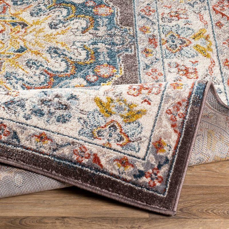 Livabliss 5'3"x7'3" Kashan Traditional Rugs Blue: Stain & Fade-Resistant, Medium Pile, Polypropylene