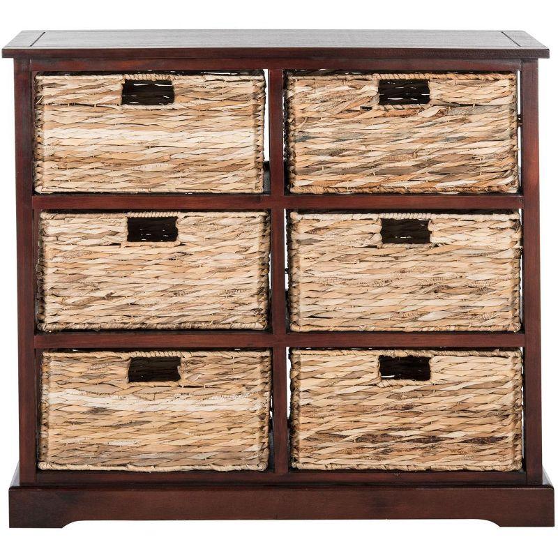 Keenan 6 Wicker Basket Storage Chest - Cherry - Safavieh.