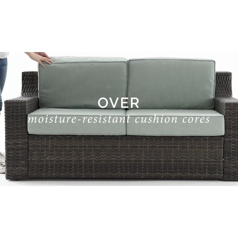 Beaufort Side Table - Crosley: Modern Wicker & Resin, UV-Resistant Patio Furniture