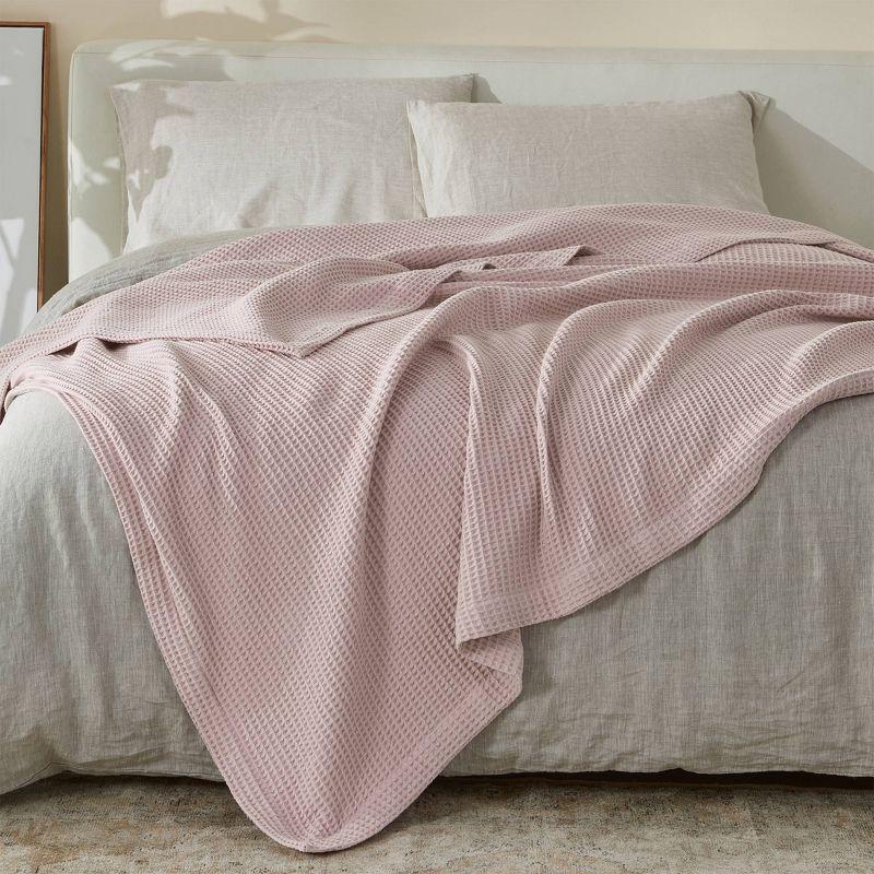 Solid Cotton Waffle Weave Blanket
