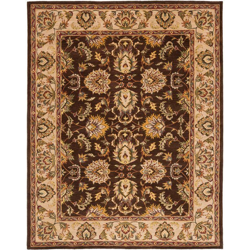 Ivory and Brown Hand-Tufted Wool Area Rug