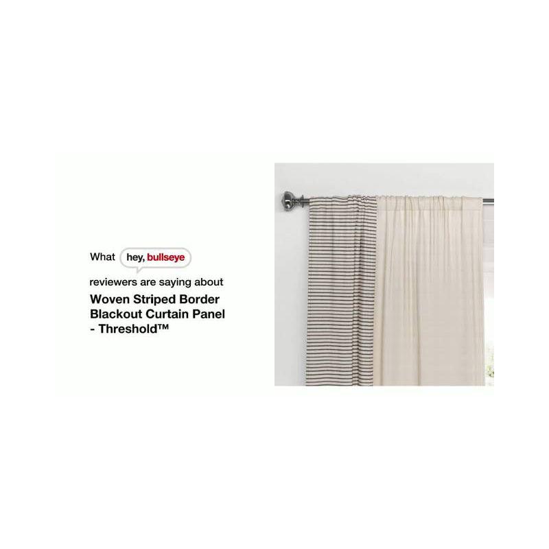 50"x84" Blackout Woven Stripe Border Window Curtain Panel Black - Threshold™: Recycled Polyester, Rod Pocket