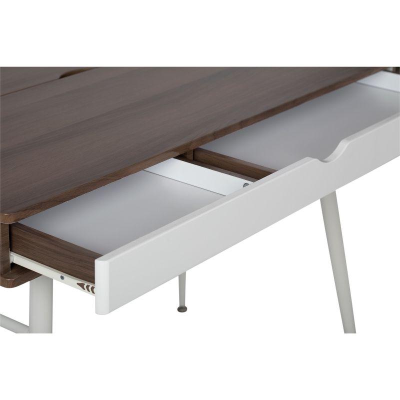 Alcove Writing Desk Chestnut - Calico Designs: Metal Frame, MDF Surface, Mid-Century Modern Style