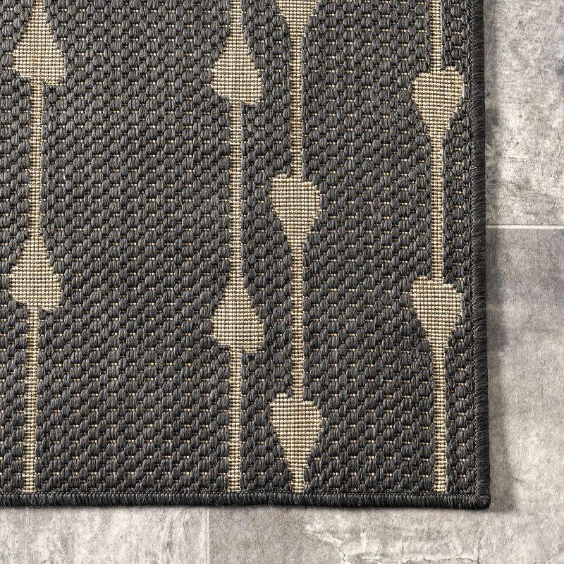 Charcoal Synthetic 62"x24" Easy-Care Indoor/Outdoor Rug