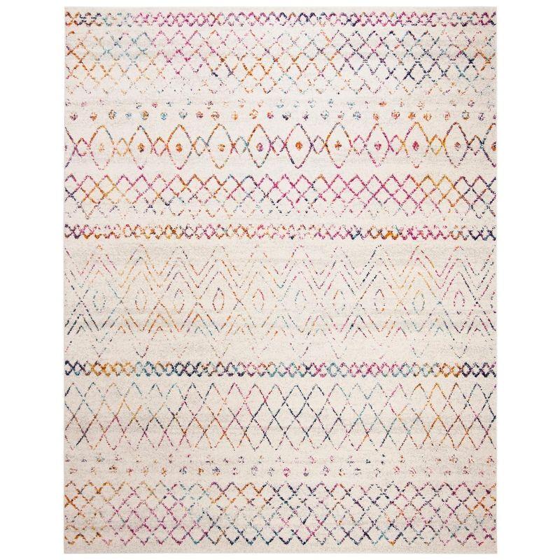 Elegant Ivory/Fuchsia 9' x 12' Hand-Knotted Cotton & Synthetic Area Rug