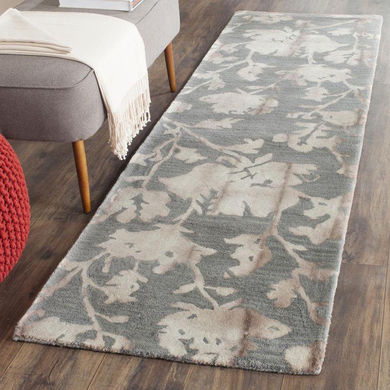 Hand-Tufted Elegance 2'3" x 12' Gray Wool Runner Rug