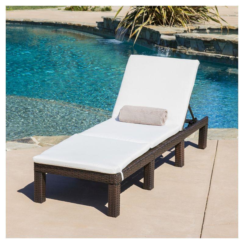 Jamaica Wicker Patio Chaise Lounge with Cushion  - Christopher Knight Home