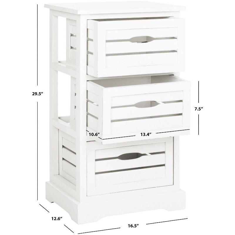 Samara 3 Drawer Cabinet - AMH5713 - Distressed Cream - Safavieh Couture