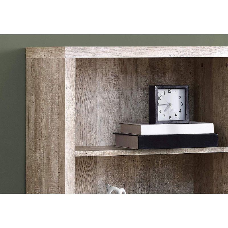 Taupe Medium Wood Adjustable 4-Shelf Bookcase