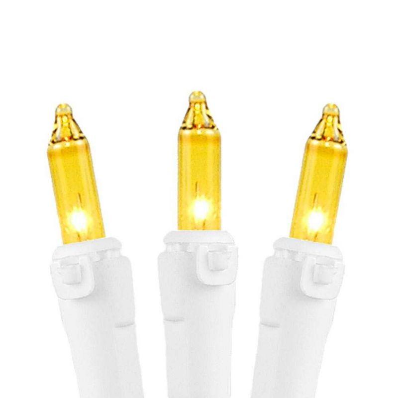 Novelty Lights Yellow 50 Light Incandescent Mini Christmas String Lights White Wire 11 Feet