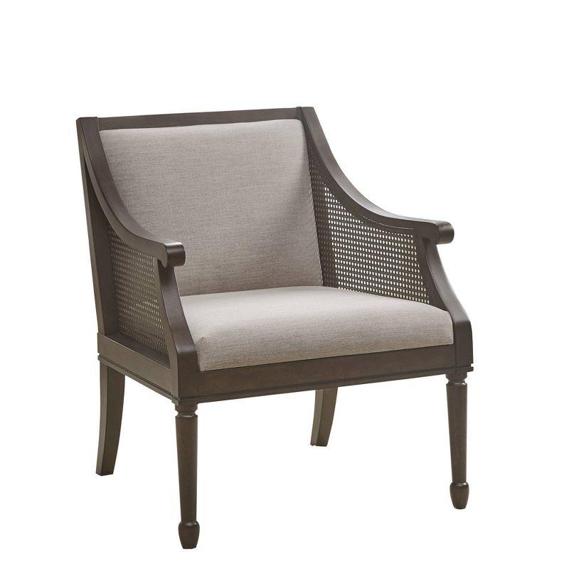 Lily Pond Dark Coffee Wood & Cane Accent Armchair