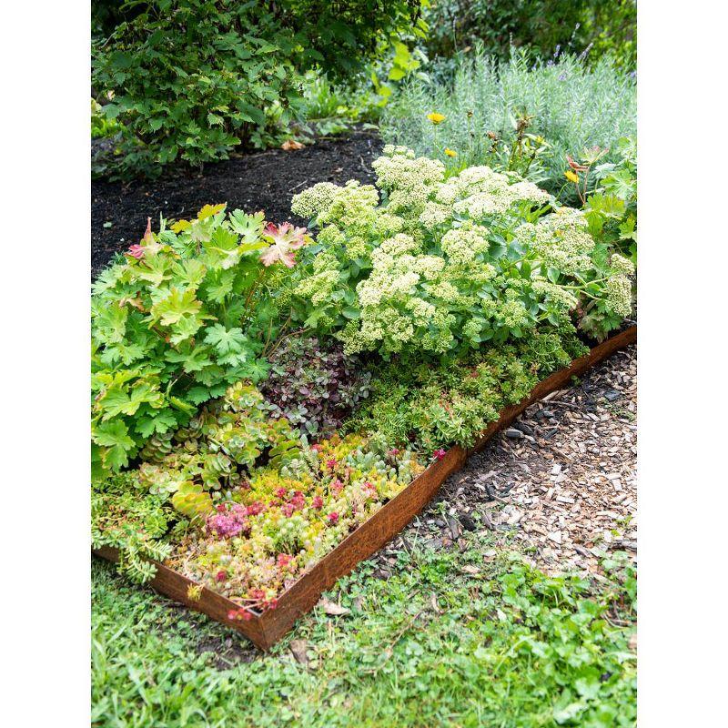 Gardener's Supply Company | Corten Steel Customizable Angle Landscape Edging | 44" Long 5" Tall Garden and Lawn Decorative Border | Set of 2 - gray
