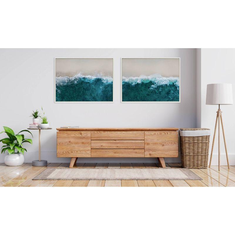 Kate & Laurel All Things Decor (Set of 2) 28"x38" Sylvie Waves Crashing on Beach 1 and 2 Wall Arts by The Creative Bunch Studio White