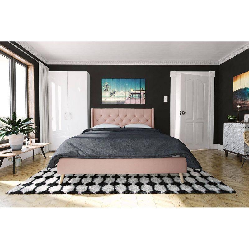 Her Majesty Upholstered Wingback Bed