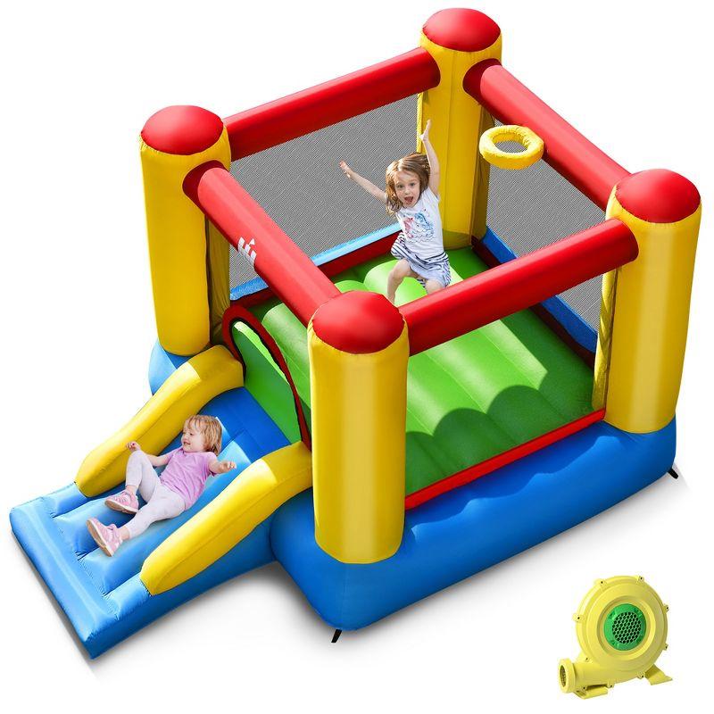 Colorful Inflatable Bouncer House with Slide and Blower