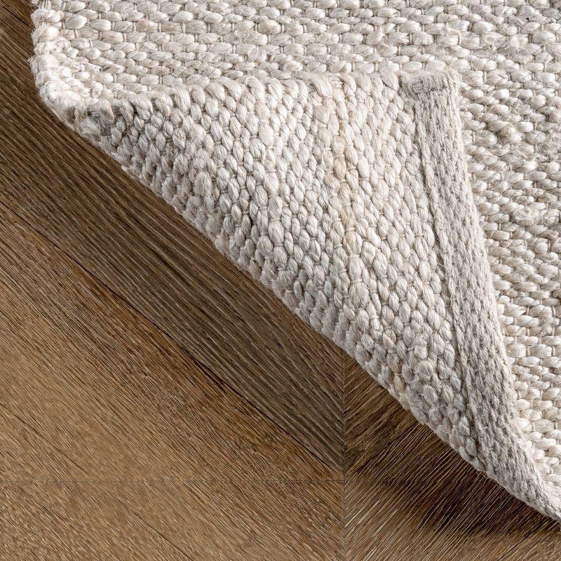 Ivory Cotton-Jute Blend Handwoven 8'x10' Area Rug