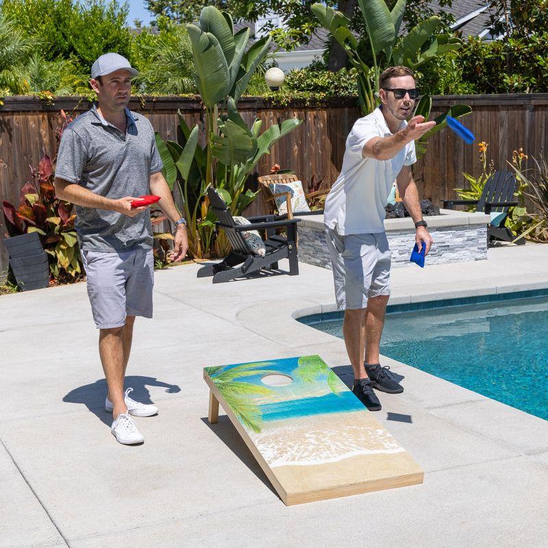 GoSports Gosports 4'x2' Reguation Size Premium Wood Cornhole Set - Beach Themed Design