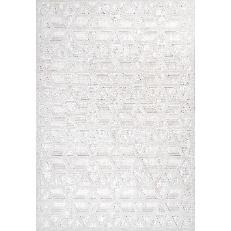 Moorish Elegance Ivory Geometric 3x5 Synthetic Area Rug