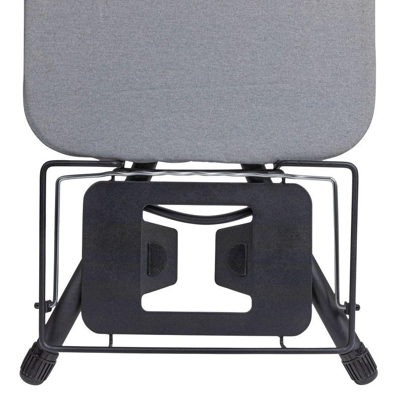 Household Essentials Wide Mega Ironing Board 4-Leg Matte Black Frame Gray Cover: Collapsible Metal, 59" x 18.75", 18.44 lbs