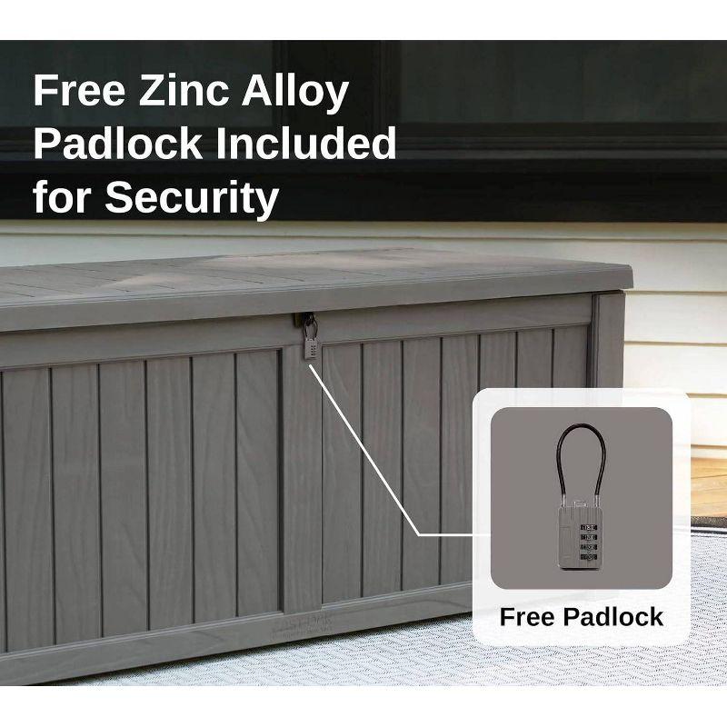 EAST OAK 26.6'' W 120 Gallons Lockable Deck Box in Grey