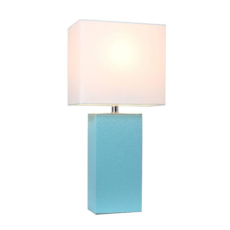 21" Monaco Avenue Modern Leather Table Lamp - Elegant Designs