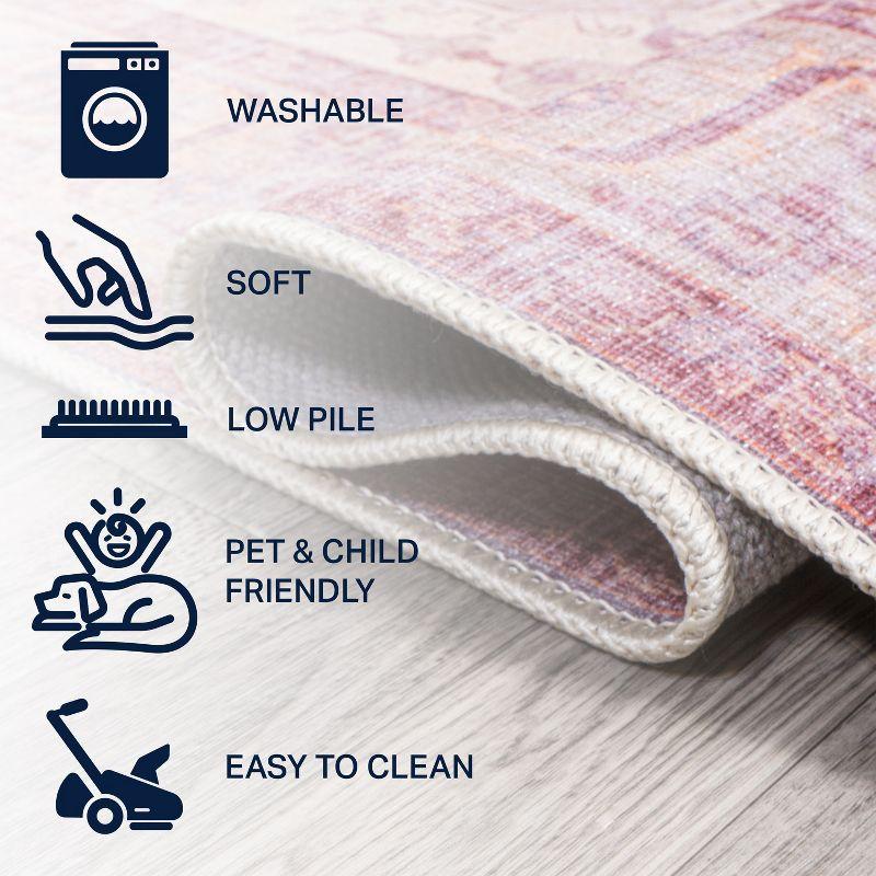 3' x 5' Alacati Ogee Medallion Machine Washable Indoor/Outdoor Area Rug, Red/Orange/Cream - JONATHAN Y