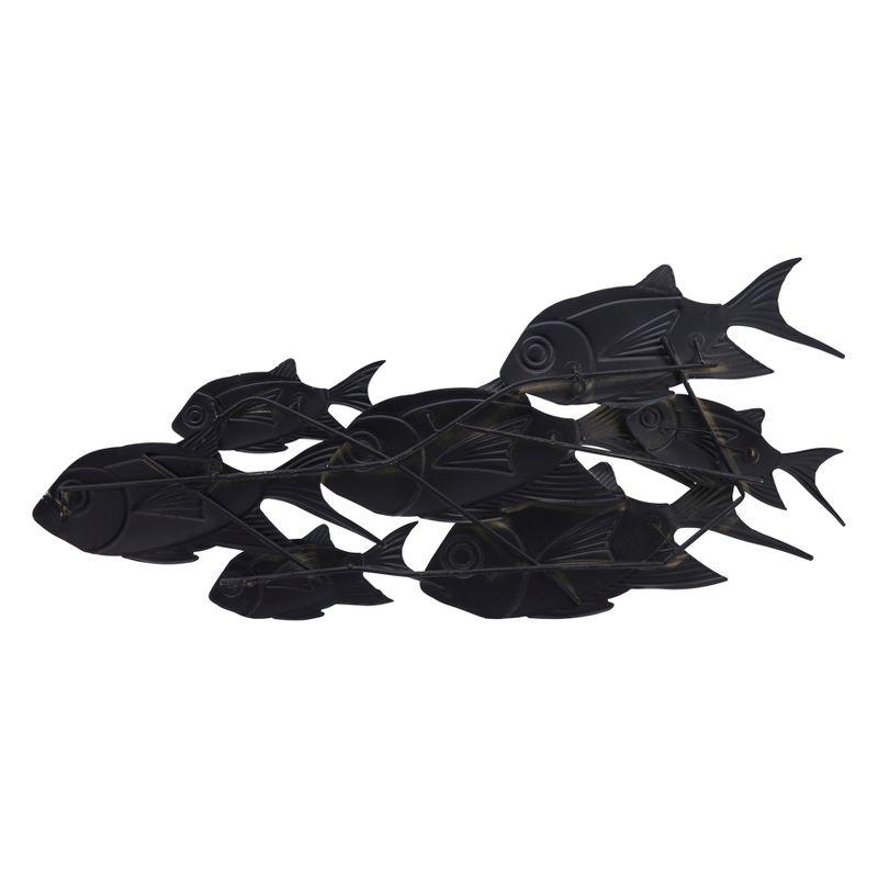 SAGEBROOK HOME 42" Metal School Of Fish Wall Decor: Iron Abstract Art, Contemporary Style, Horizontal Display