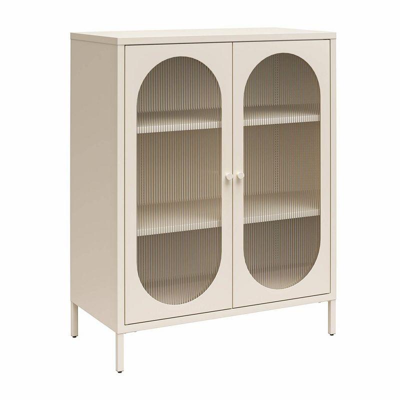 Luna 39.96'' Tall Accent Cabinet with Fluted Glass