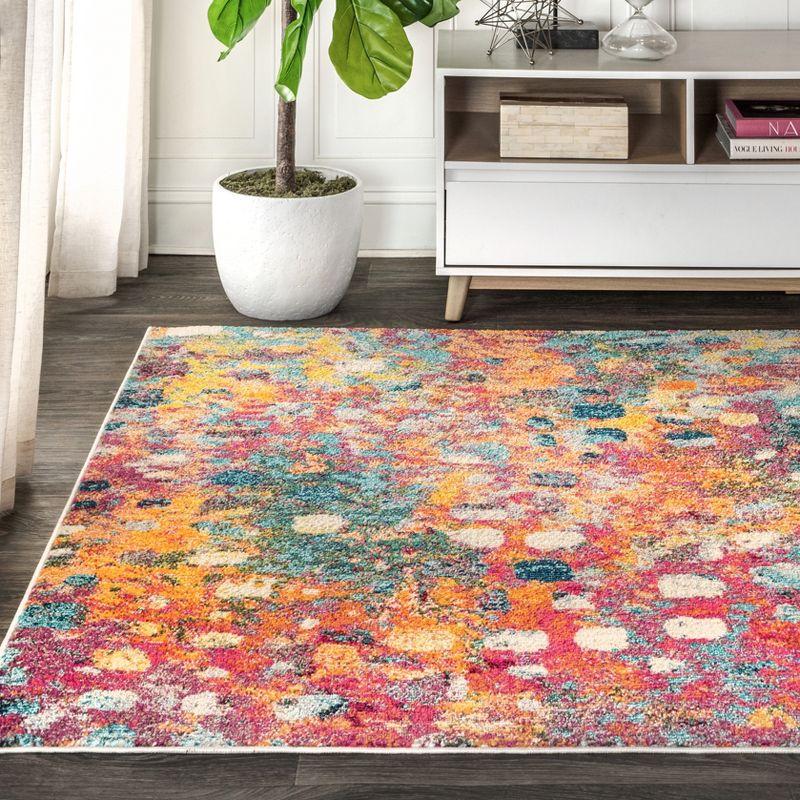 Multi-Color Abstract Synthetic 8x10 Area Rug