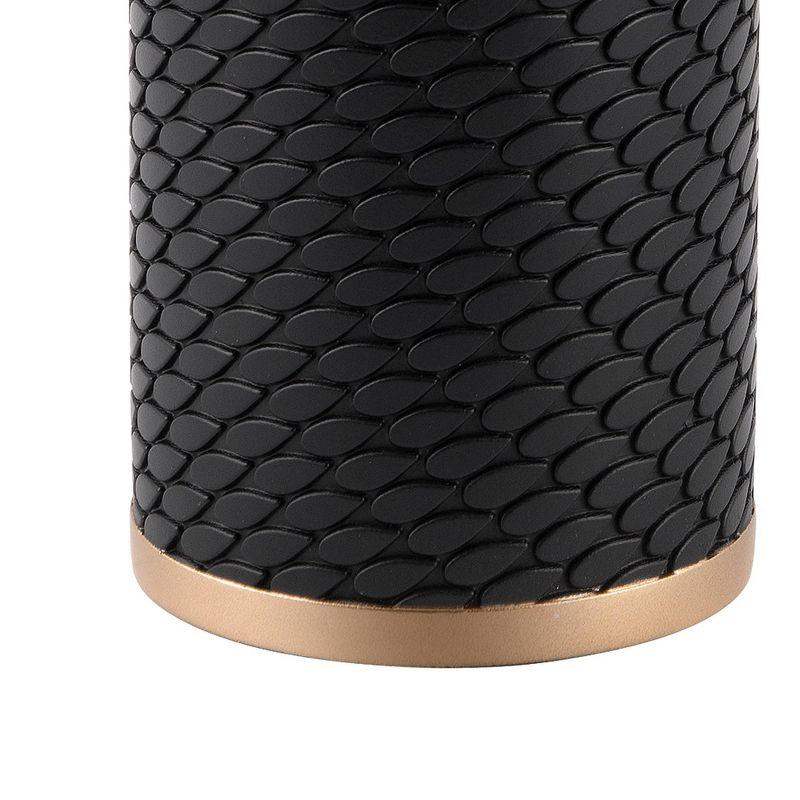 Allure Home Creations Amal Bathroom Tumbler Gold/Black: Resin Material, Hand Wash, 12.17oz Capacity