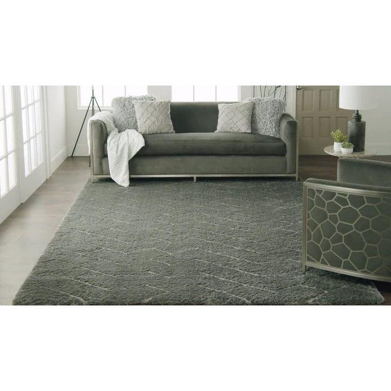 Dreamy Shag Abstract Grey Area Rug