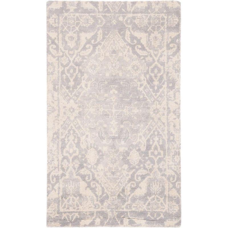 Restoration Vintage RVT532 Hand Tufted Indoor Accent Rug - 3'x5' - Light Grey/Ivory - Safavieh