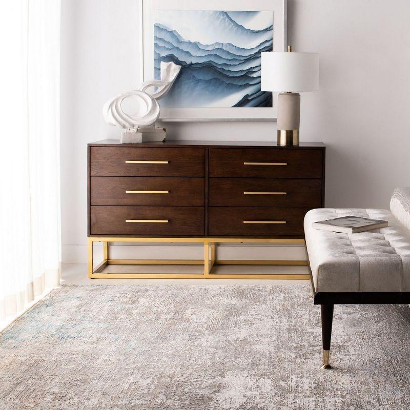 Estelle Transitional Walnut Dresser with Brass Accents 56"