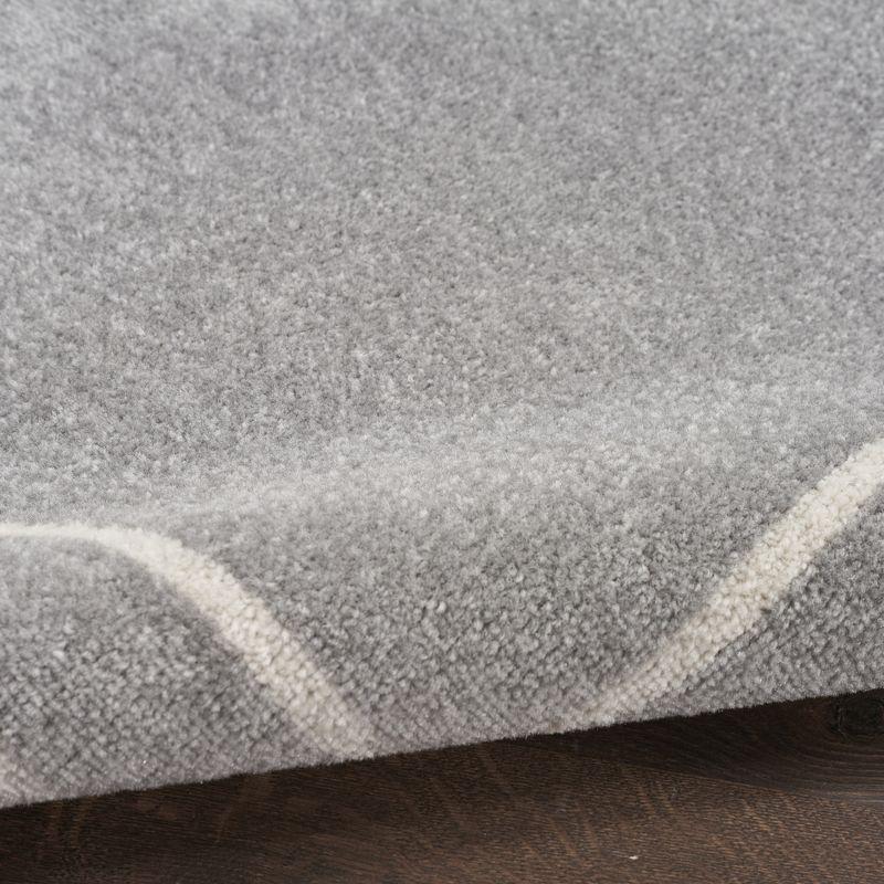 Nourison Essentials 2'2" x 7'6 Grey/Ivory Contemporary Indoor/Outdoor Rug