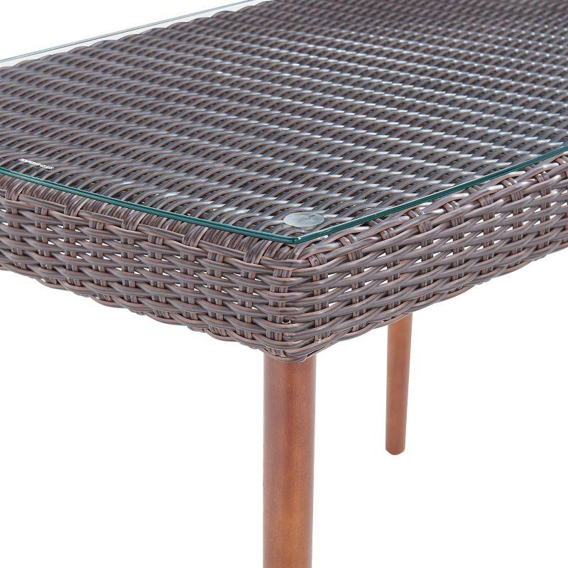 All-Weather Wicker Athens Outdoor Cocktail Table Brown - Alaterre Furniture