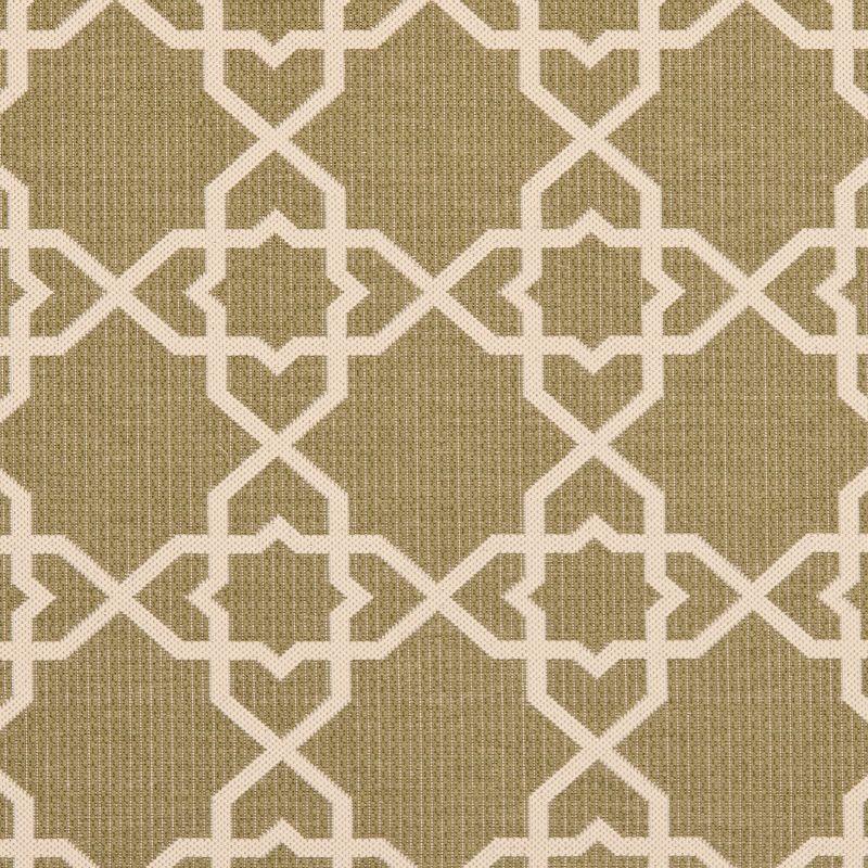 Courtyard CY6032 UV & Stain Resistant Non-Shedding Power Loomed Indoor/Outdoor Area Rug - Green/Beige - 6'7"x6'7" - Safavieh