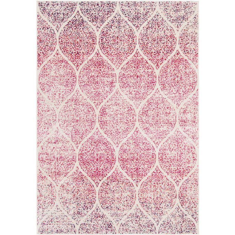 Madison MAD604 Power Loomed Indoor Area Rug - Cream/Fuchsia - 5'3"x7' - Safavieh