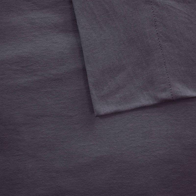 Twin Dark Grey Polyester Jersey Knit Sheet Set