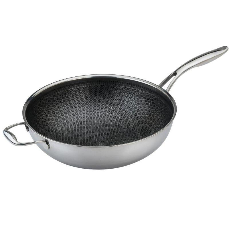 12.5-Inch Stainless Steel Quick Release Wok with Helper Handle