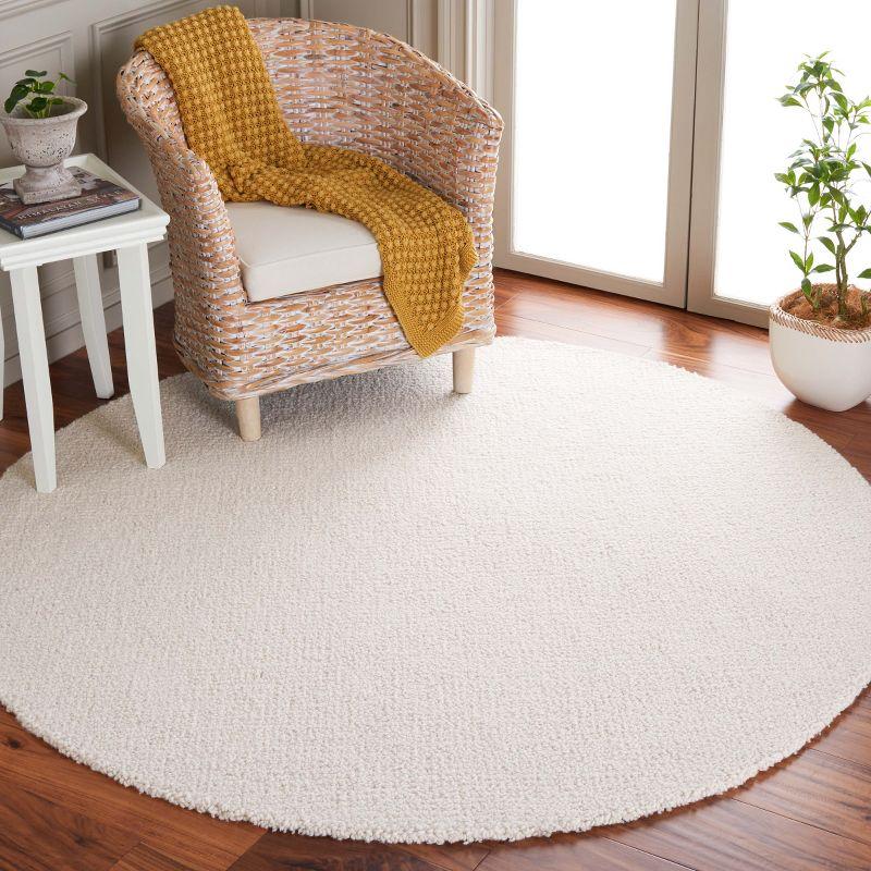 Abstract ABT279 Handmade Tufted Area Rug - Beige/Grey - 6' X 6'  Round - Safavieh