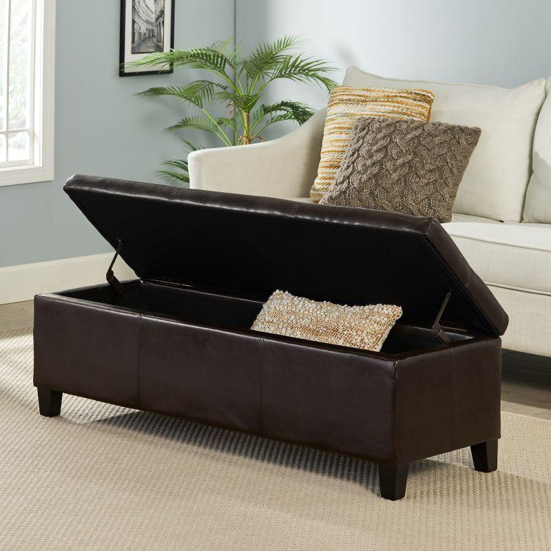 Lucinda Faux Leather Storage Ottoman Bench - Christopher Knight Home